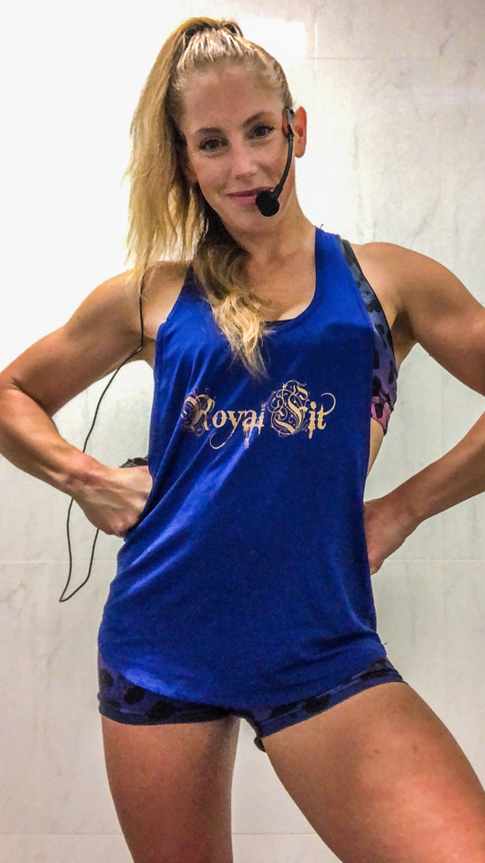 Take an Extra 70% Off Sale: Royal Blue & Gold Foil/White Singlet