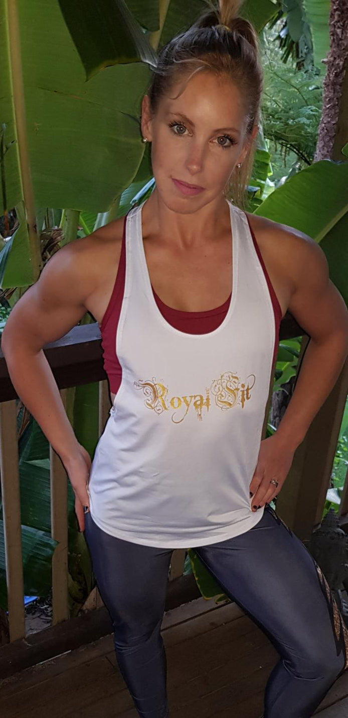 Take an Extra 70% Off Sale: Royal Blue & Gold Foil/White Singlet