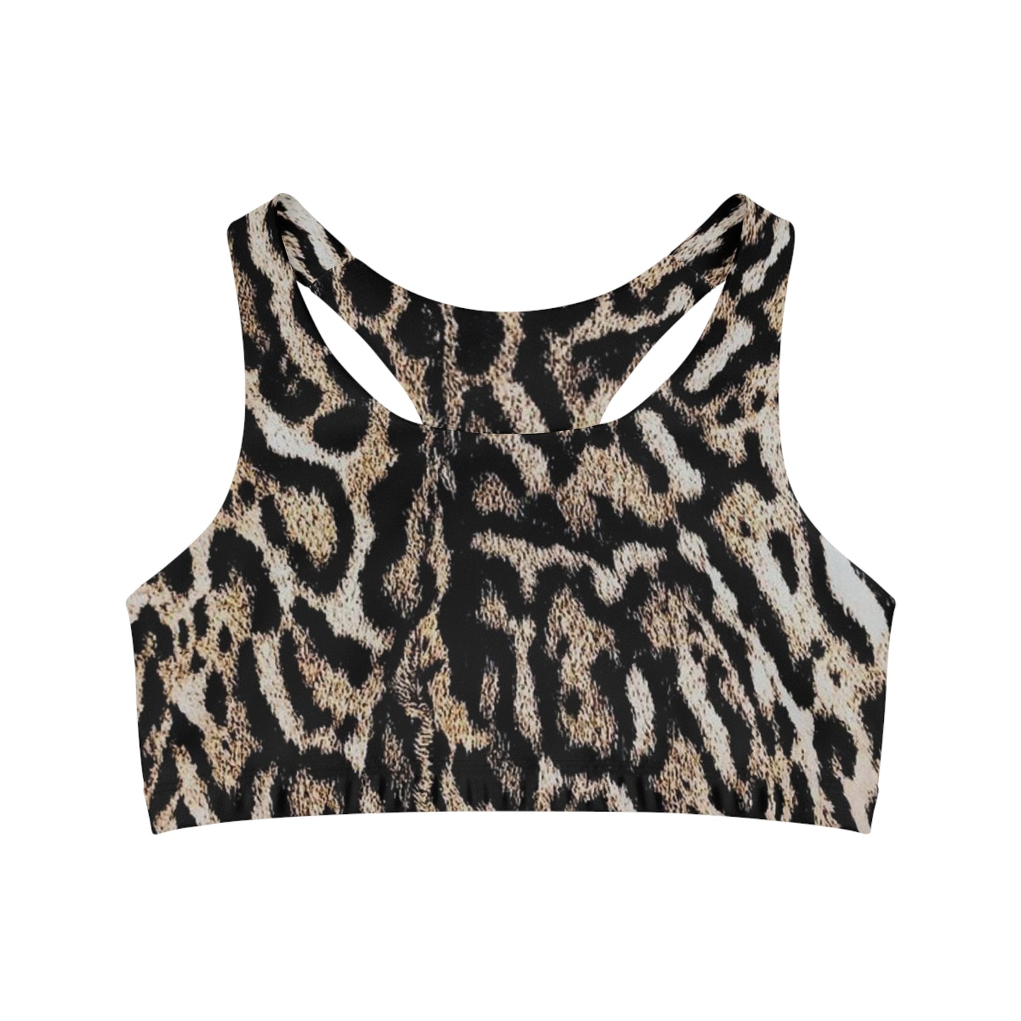 Leopard Print Sports Crop – Fierce Style Meets Unstoppable SupportSeamless Sports Bra (AOP)