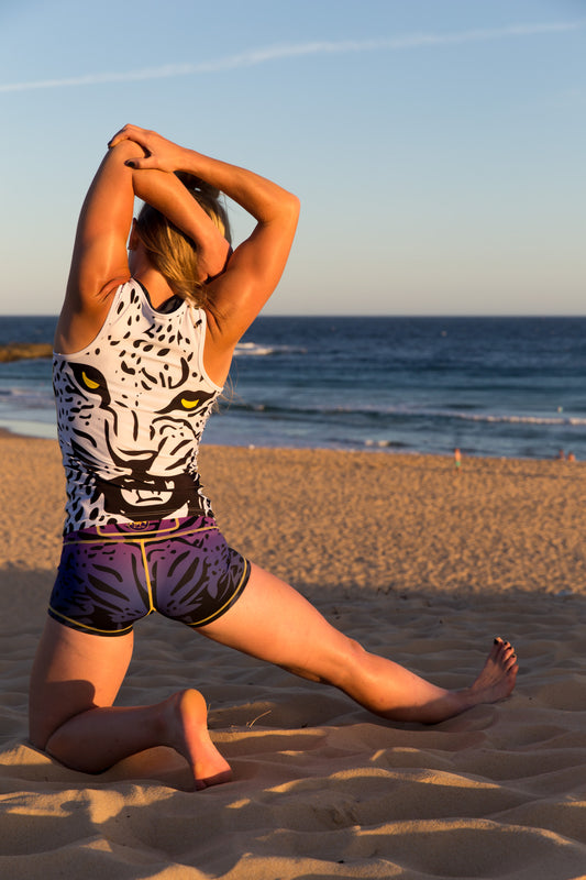 Fitness FREAK Purple Leopard Booty Shorts